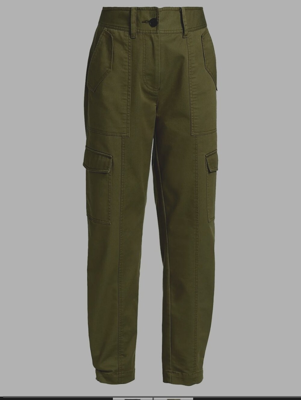 Derek Lam Olive Cargo Trousers with Utility Pockets